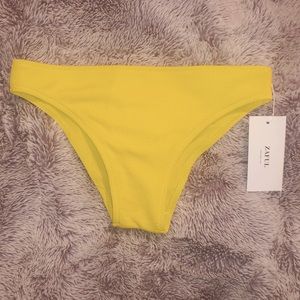 Zaful Small Yellow Ribbed Bikini Bottom